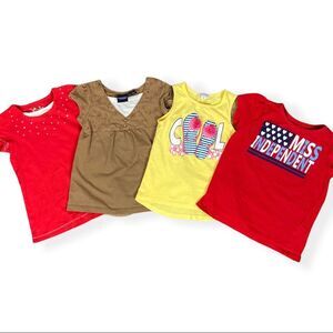 4 Girl's Tops Lot- Size 5 and 5T- Various Colors and Brands